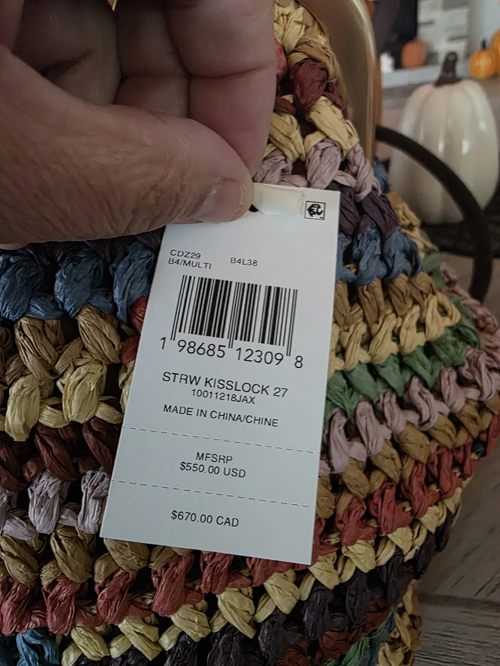 Coach woven straw